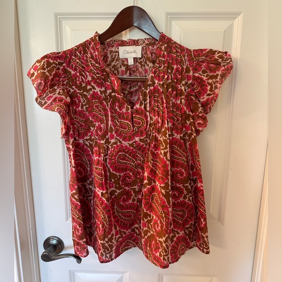 Cleobella Calla Blouse in Aurora Floral Ruffle Sleeve Top - Picture 2 of 5